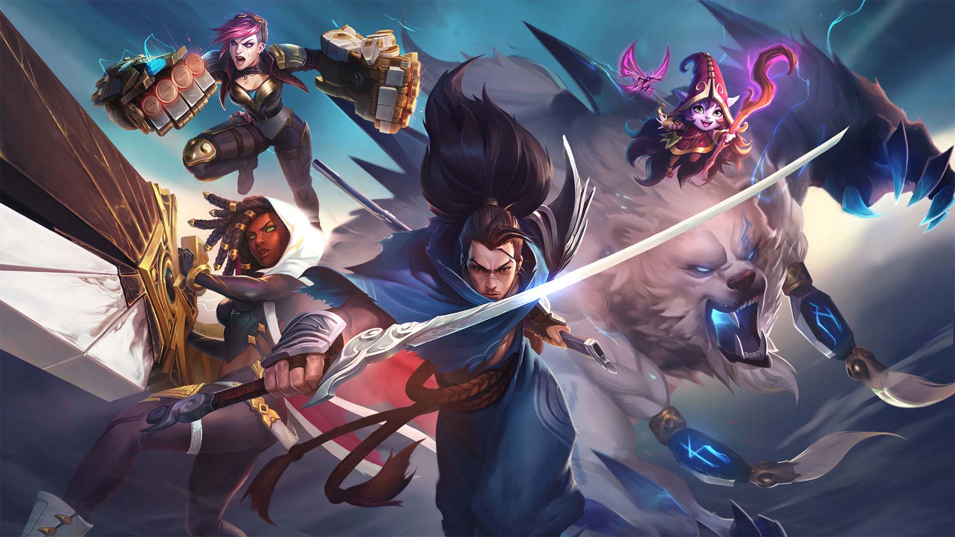 best free games: a group of League of Legends heroes