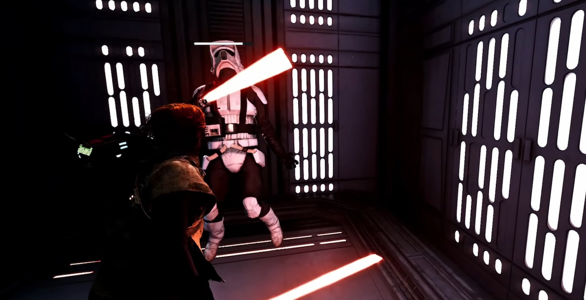 Cal Force Pulling Rick Into ElevatorHow To Easily Beat Rick the Door Technician in Jedi Survivor