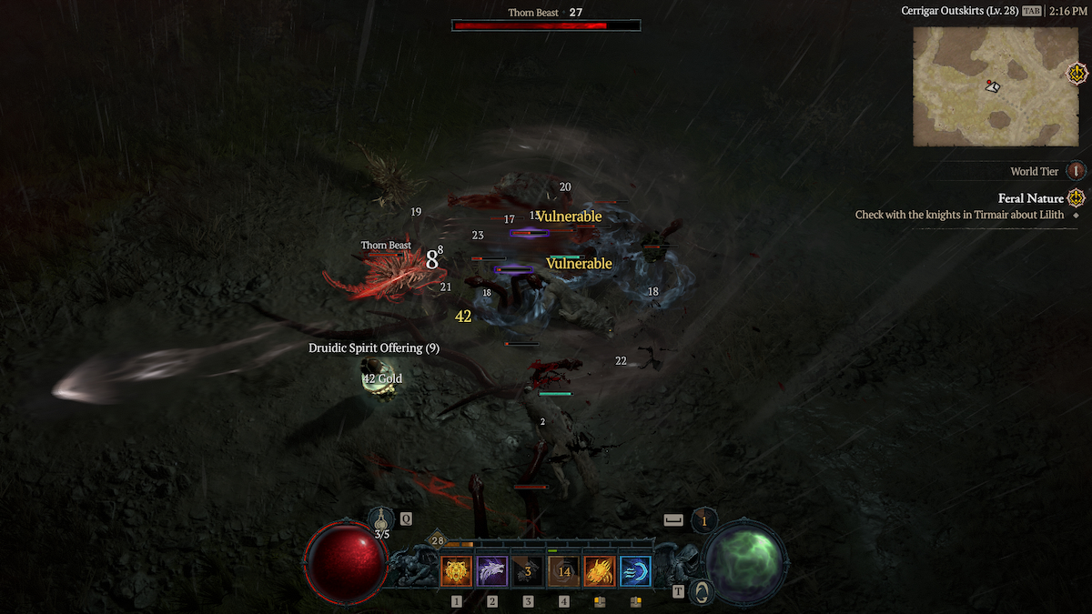 Diablo 4 Player Fighting With The Vulnerable Appearing On Top Of Enemies
