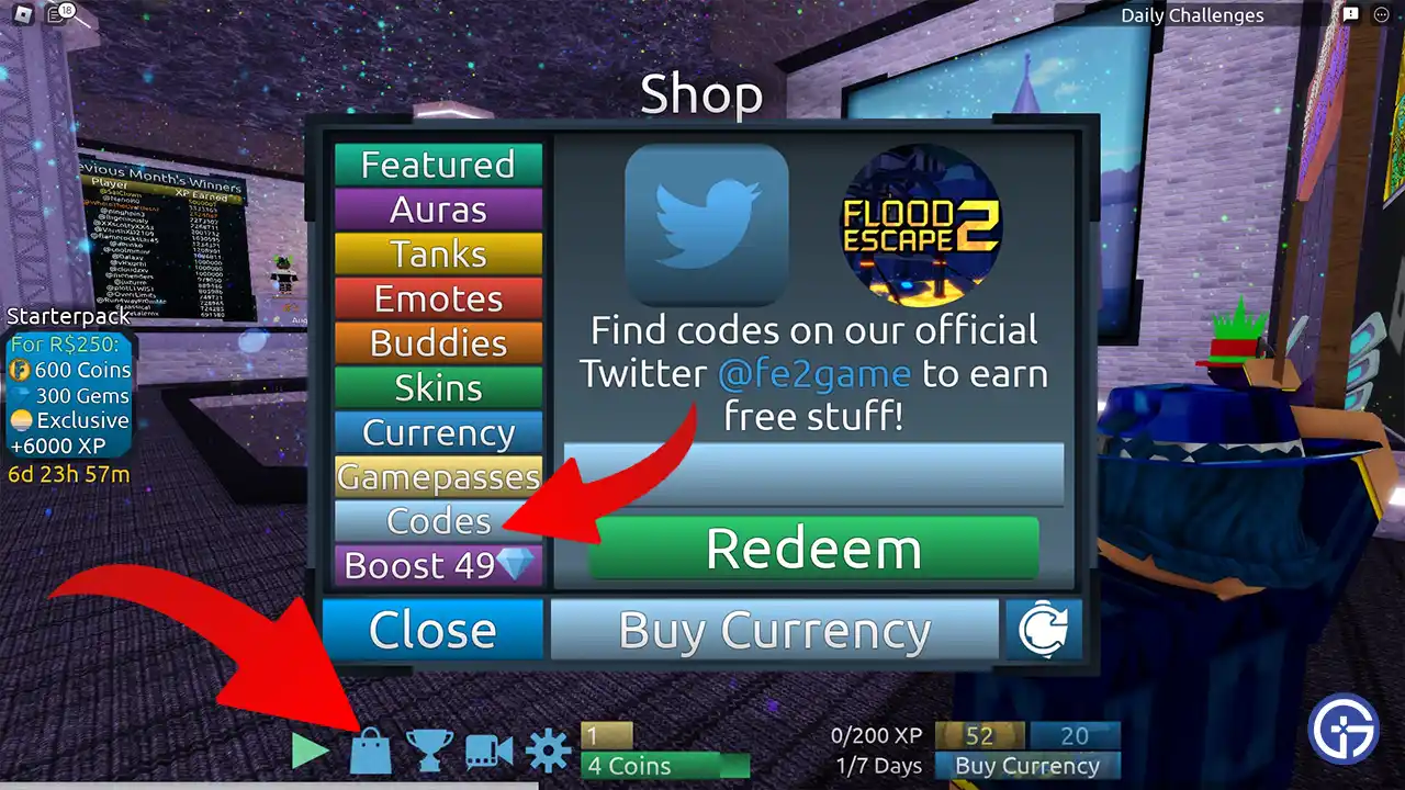 How to Redeem Codes in Flood Escape 2