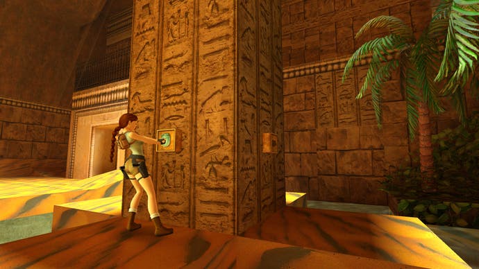Lara enters an ominous cavern in this screen from Tomb Raider Remastered