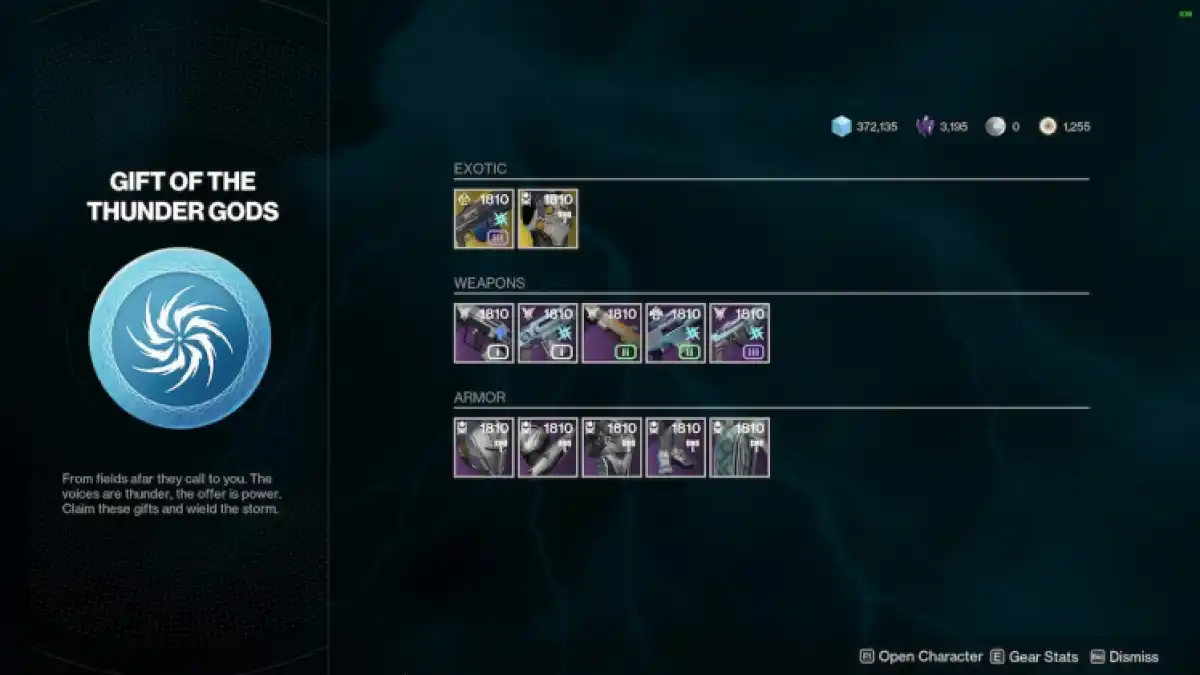 All Hall Of Champions Chests In Destiny 2 Into The Light Thunder Gods Chest