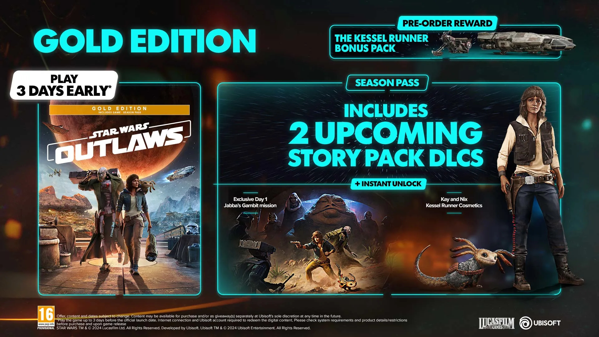 Star Wars Outlaws Gold Edition pre order bonus