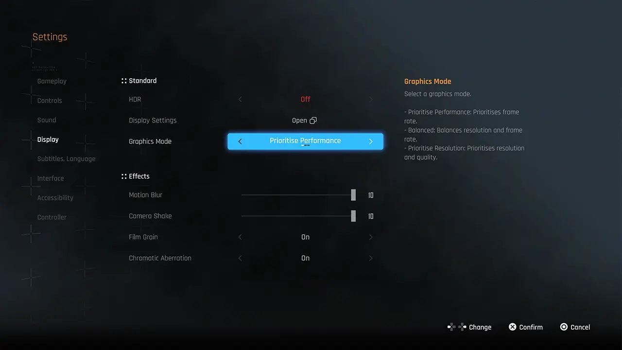 how to change Stellar Blade Graphics on PS5