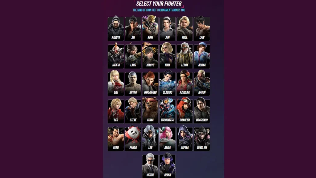 tekken 8 full base roster