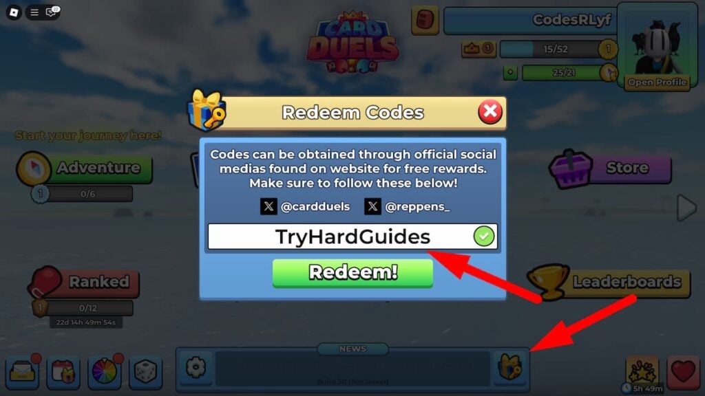 How To Redeem Codes In Card Duels Roblox