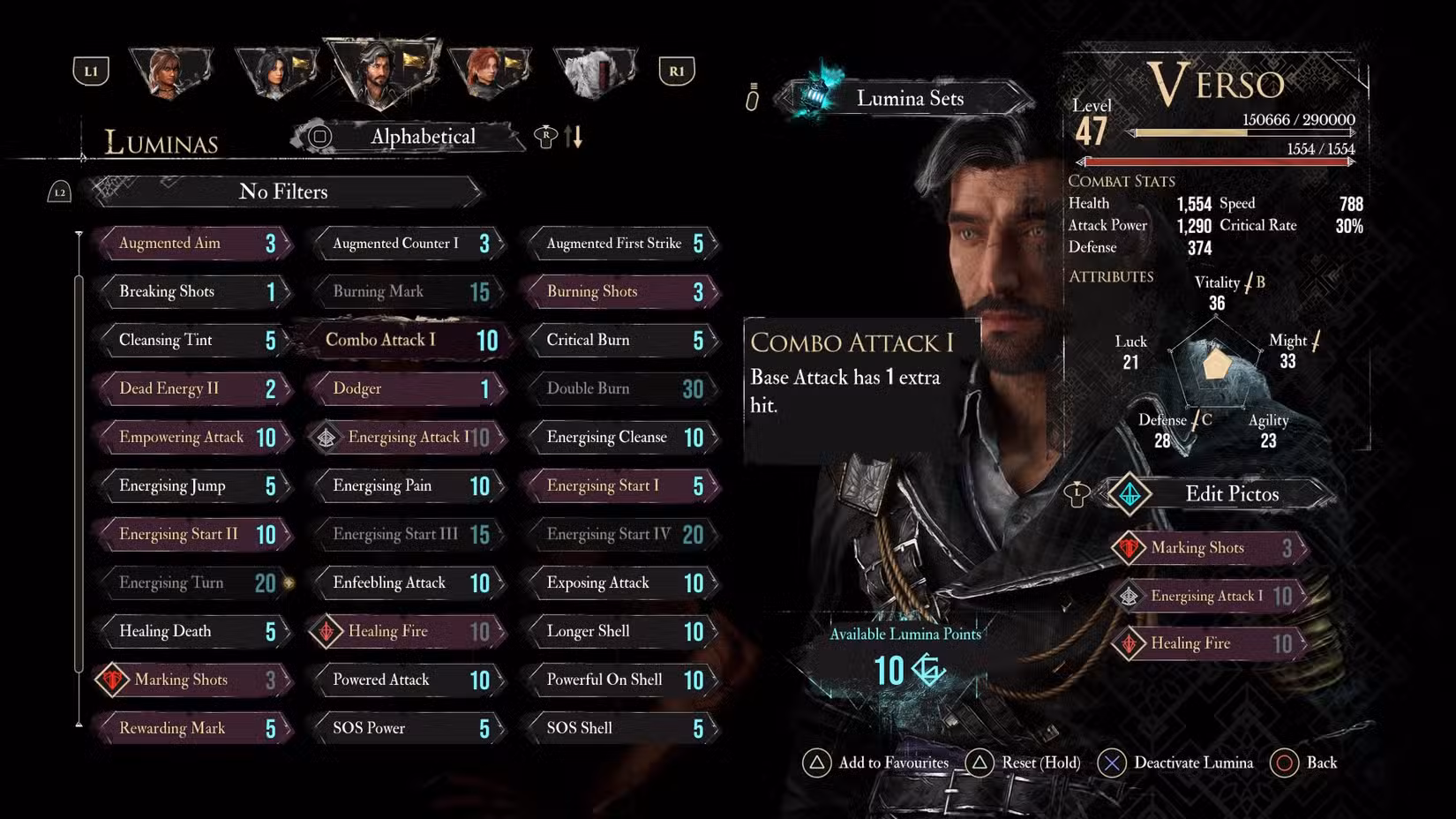 Verso's Luminas in Expedition 33